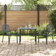 vidaXL Cadeiras de exterior empilháveis 2 pcs aço antracite