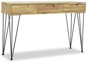 vidaXL Mesa consola em teca maciça 120x35x76 cm