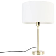 Candeeiro de mesa dourado ajustável com cúpula branca 35 cm - Parte