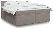 vidaXL Cama com molas/colchão 200x200 cm tecido castanho-acinzentado