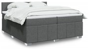 vidaXL Cama com molas/colchão 200x200 cm tecido cinzento-escuro