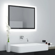 vidaXL Espelho casa banho c/ LED 60x8,5x37 cm acrílico preto brilhante