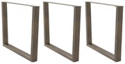 vidaXL Pés para mesa de jantar em formato de V, 3 peças, aço natural, 100x(72-73,3) cm, aço