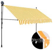 Toldo retrátil manual com LED 250 cm branco e laranja