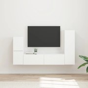 vidaXL Conjunto de móvel de TV 4 pcs Branco Madeira processada