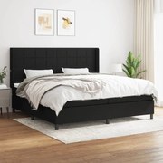 vidaXL Cama com molas/colchão 200x200 cm tecido preto