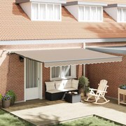 Toldo Retrátil Automático vidaXL com LED Bege 450x300 cm