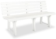 vidaXL Banco de jardim 145,5 cm plástico branco