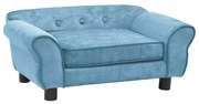 vidaXL Sofá para cães 72x45x30 cm pelúcia turquesa