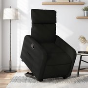 vidaXL Poltrona reclinável elevatória tecido preto