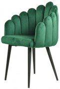 Conjunto 2 Cadeirões Jantar DEVIN, metal, tecido veludo verde escuro