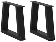 vidaXL Pés para mesa de centro em V, 2 peças, preto, 40x(30-31,3) cm, aço