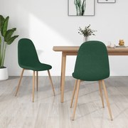 Cadeiras de jantar 2 pcs tecido verde