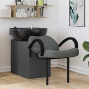 vidaXL Cadeira de Shampoo Cinza Escuro e Preto 63 x 141 x 92 cm tecido