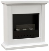 HOMCOM Lareira de Bioetanol com Depósito de 1,2L Tempo de Combustão 3H para Interiores 16-18 m² 63,5x24x66 cm Branc