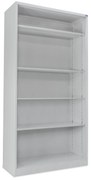 Armário de Escritório Aberto 1950x1000x420 mm Cinza – 4 Prateleiras - Ind