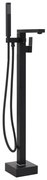 vidaXL Torneira de pé para banheira aço inoxidável 90 cm preto