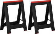 vidaXL Cavaletes dobráveis 2 pcs 350 kg polipropileno preto e vermelho