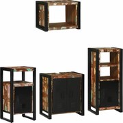 vidaXL Conjunto de Móveis para Banheiro 4 pcs Madeira Reforçada Sólida