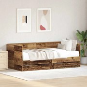 vidaXL Cama de Dia com Gavetas Madeira velha Madeira engenheirada