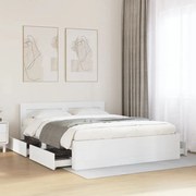 vidaXL Estrutura cama c/ cabeceira 150x200 cm derivados madeira branco