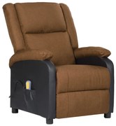 vidaXL Poltrona massagens couro artificial/tecido cinza-acastanhado