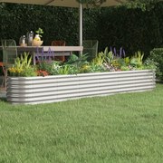 vidaXL Canteiro elevado jardim 260x40x36cm aço revestido a pó prateado