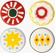 Pratos de sobremesa pintados à mão Festivo, conjunto de 4