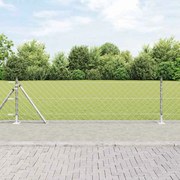 vidaXL Conjunto de Postes de Cerca Prateado 10 x 0,4 m Aço galvanizado