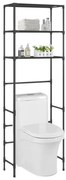 vidaXL Estante com 3 prateleiras p/ casa de banho 53x28x169 cm preto