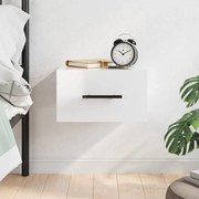 vidaXL Mesas de cabeceira parede 35x35x20 cm branco brilhante