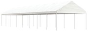 vidaXL Gazebo com telhado 17,84x4,08x3,22 m polietileno branco