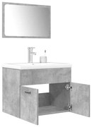 vidaXL 3 pcs conj. móveis casa banho derivados madeira cinza cimento