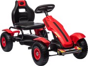 HOMCOM Kart a Pedais para Crianças com Assento Ajustável Pneus de Goma Travão de Mão para Crianças de 5-12 Anos 121x58x61 cm Vermelho | Aosom Portugal