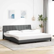 vidaXL Estrutura de cama sem colchão Hanko 200x200 cm tecido cinzento-escuro