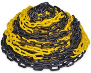 Cadeia de plástico de aviso, amarelo e preto, 30 m