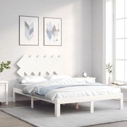 vidaXL Cama sem colchão 120x200 cm madeira de pinho maciça branco