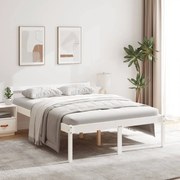 Estrutura de cama 120x200 cm pinho maciço branco