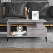 vidaXL Mesa de centro 90x49x45 cm derivados de madeira cinzento sonoma