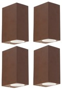 Conjunto de 4 Apliques Marrom Ferrugem 2-luzes IP44 - Baleno I