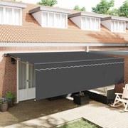 vidaXL Toldo Retrátil Manual Antracite Cinzento 500 × 300 cm
