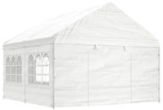 vidaXL Gazebo com telhado 4,46x4,08x3,22 m polietileno branco