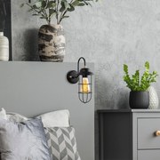 Candeeiro de Parede Mahoni – Preto e Dourado – 12 x 25 x 32 cm