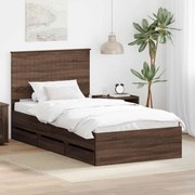 vidaXL Estrutura da Cama com gaveta Carvalho Marrom 100 x 200 cm