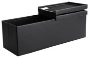 Banco ottoman dobrável com baú de arrumação. | SONGMICS | 110 x 38 x 38 cm | preto | LSF75BK.