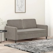 Sofá de 2 lugares 140 cm veludo cinza-claro