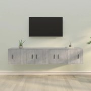 vidaXL Conjunto móveis de TV 4 pcs madeira processada cinzento cimento