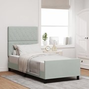 Estrutura da Cama vidaXL Cinzento claro 90x190 cm Veludo