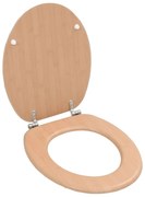 vidaXL Assento de sanita com tampa MDF design bambu