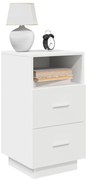 Mesa de cabeceira com 2 gavetas 36x36x68 cm branco